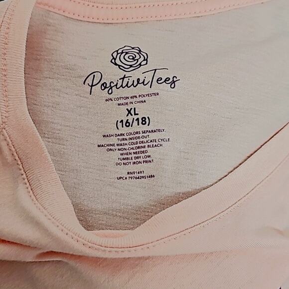 Positive Tees "Mama Needs Wine" Short Sleeved T-Shirt Pink Woman's Size XL 16-18 - Picture 5 of 9